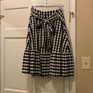 J Crew factory gingham bow skirt